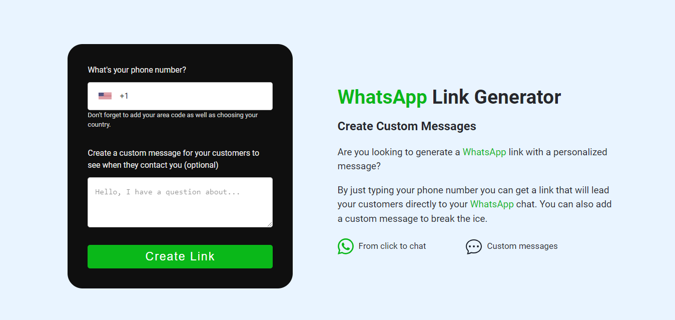 Whatsapp Link Generator - Management Tool